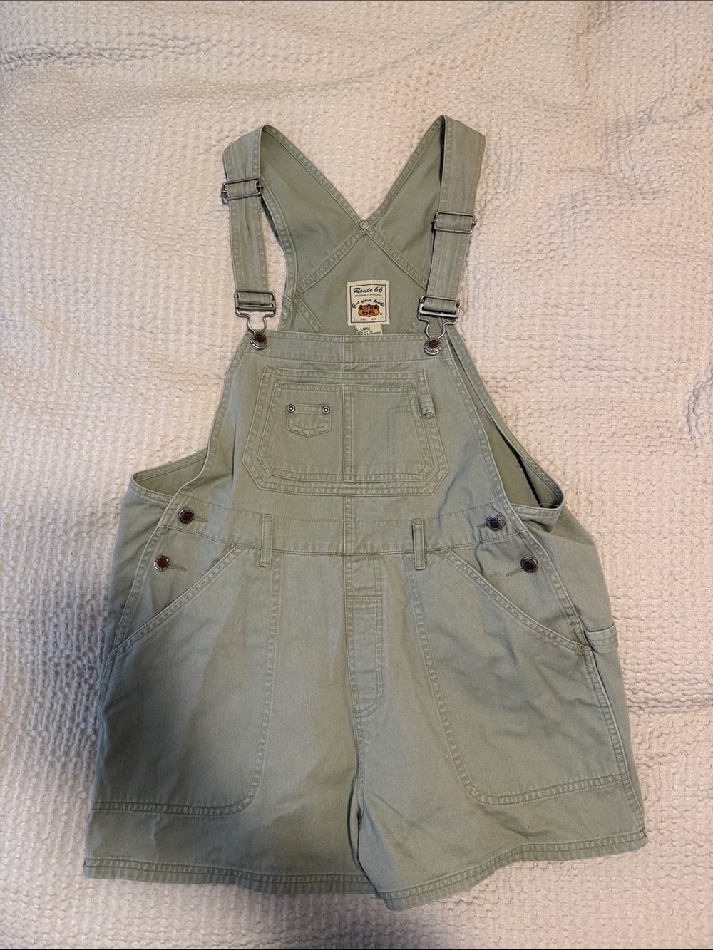 Vintage Route 66 Khaki Shortalls (Short Overalls)
